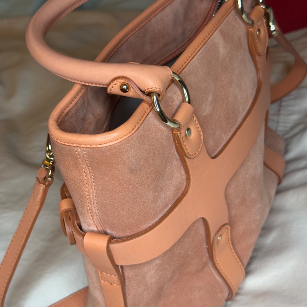 Salvatore Ferragamo Two Way Shoulder Bag AF-21 4875 Pink Suede Leather Women's - Picture 2 of 13